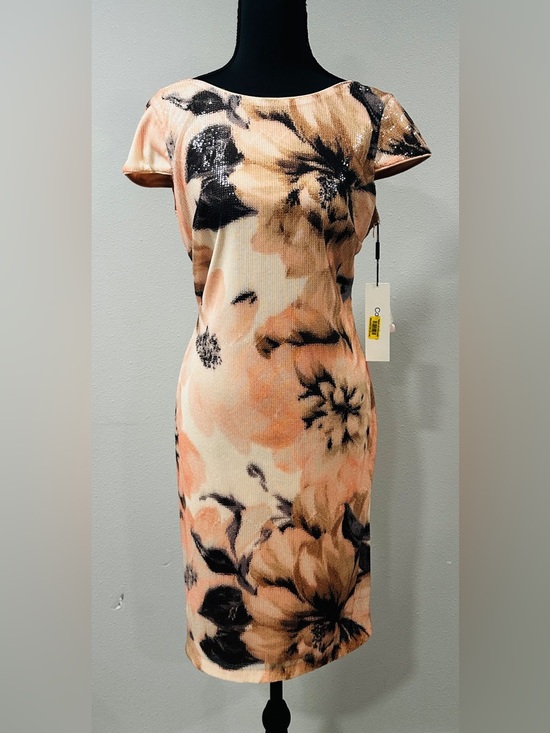 Calvin Klein Dresses & Skirts - Calvin Klein - Elegant Peach Floral Sequined Dress